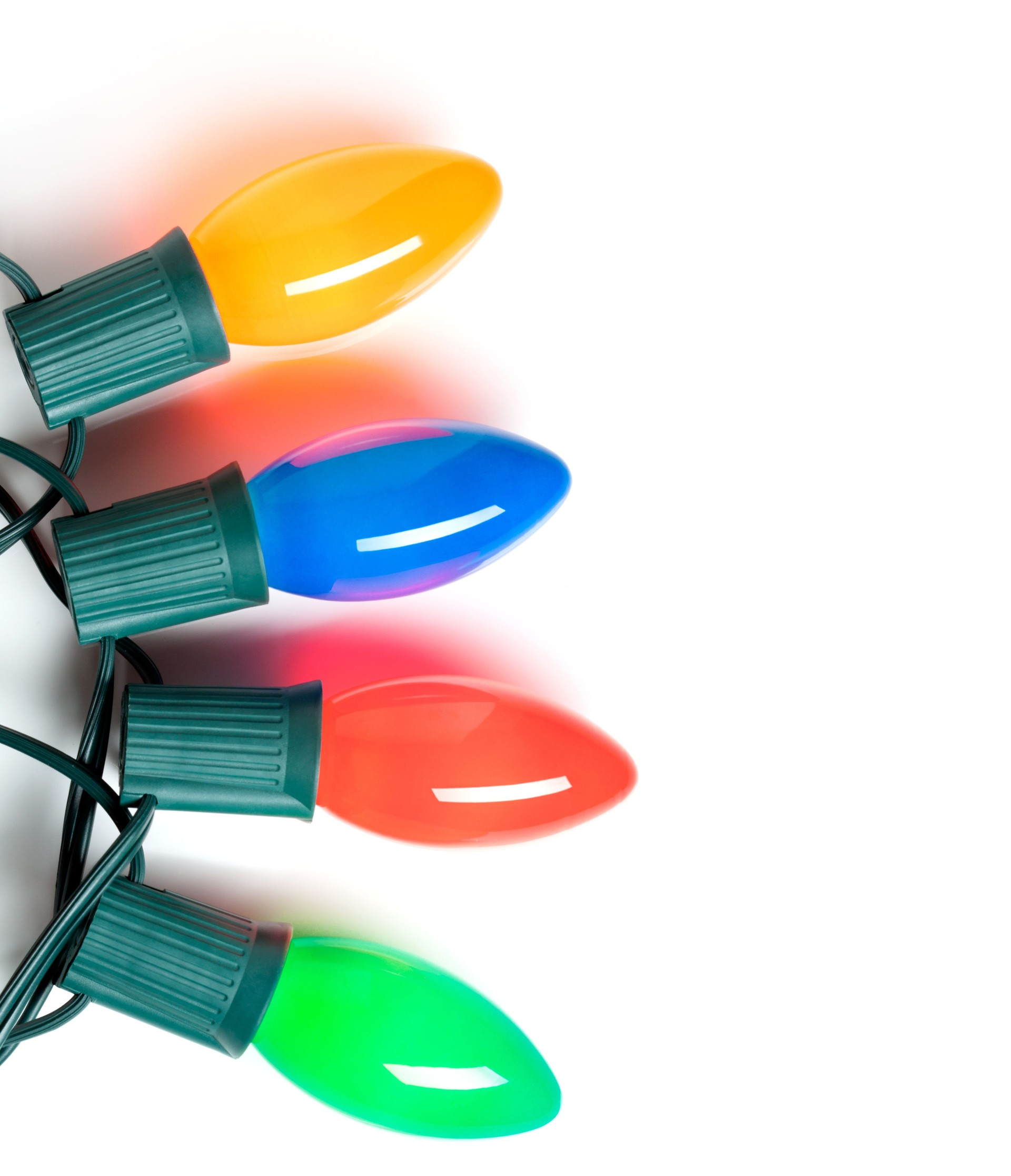 Large Colorful C9 Christmas Lights On White